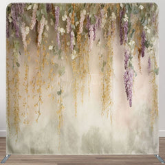 Aperturee - Aperturee Retro Wall Floral Plant Spring Pillow Cover Backdrop