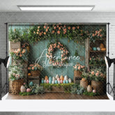 Aperturee - Aperturee Retro Wall Garland Color Eggs Easter Photo Backdrop