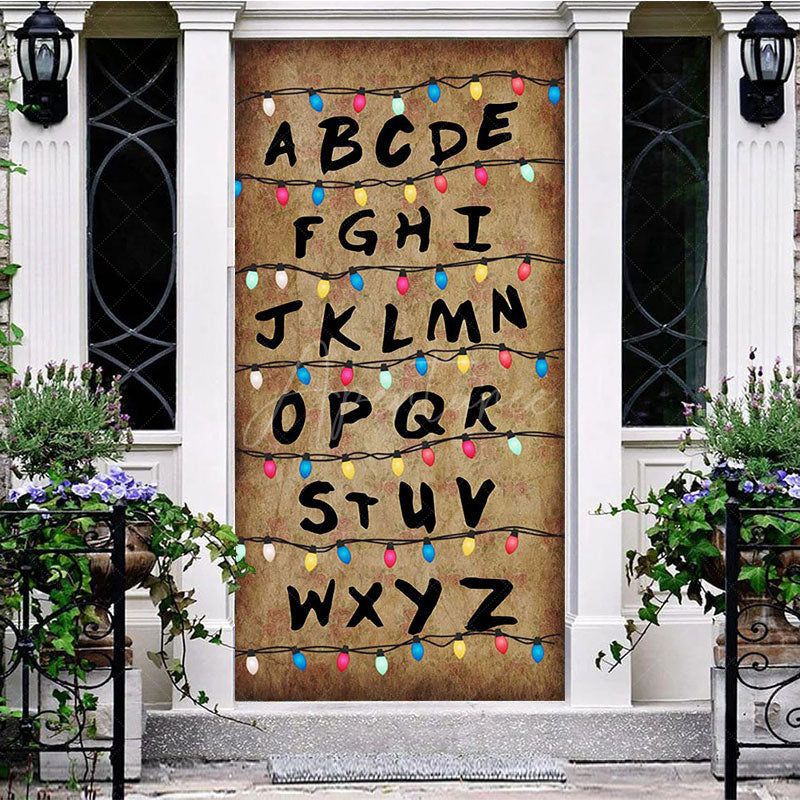 Aperturee - Aperturee Retro Wall Light Alphabet Happy Halloween Door Cover