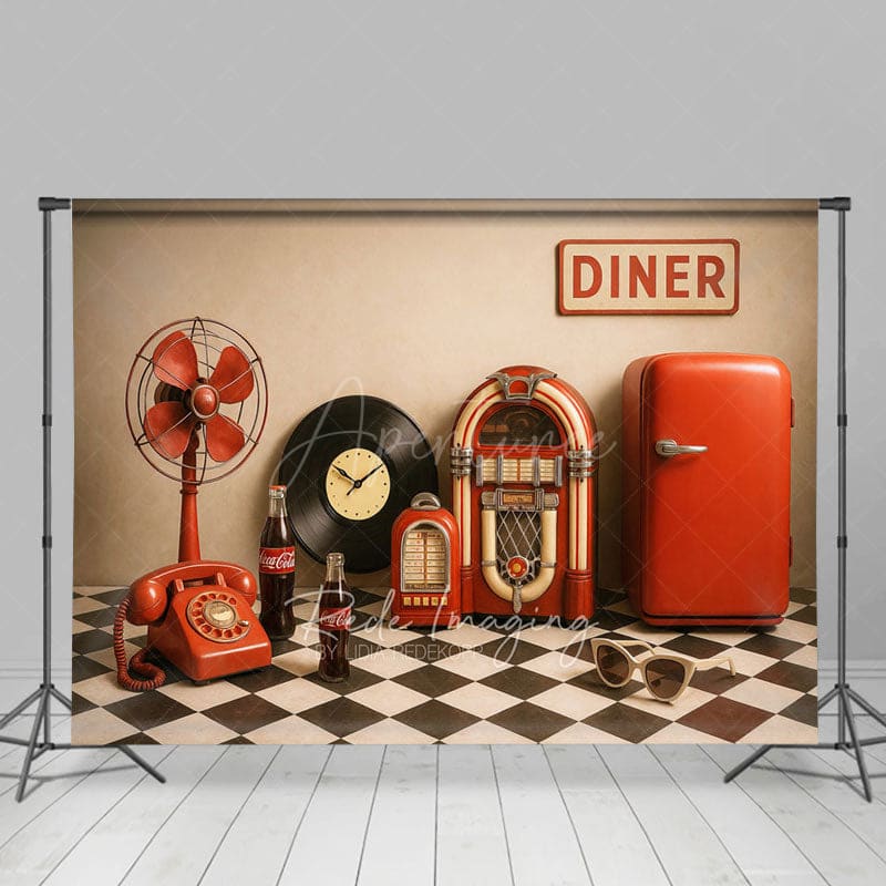 Aperturee - Aperturee Retro Wall Record Vinyl Photo Cake Smash Backdrop