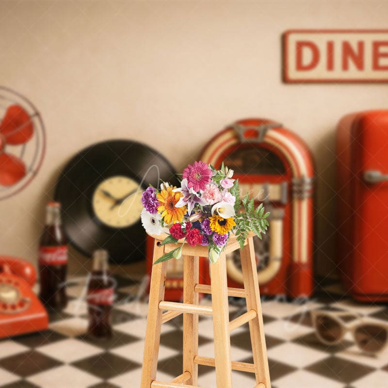 Aperturee - Aperturee Retro Wall Record Vinyl Photo Cake Smash Backdrop