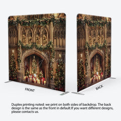 Aperturee - Aperturee Retro Wall Xmas Trees Gifts Pillow Case Backdrop