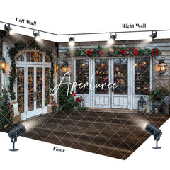 Aperturee - Aperturee Retro White Christmas Vibe Store Room Set Backdrop