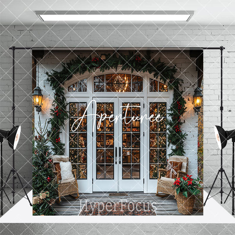 Aperturee - Aperturee Retro White Christmas Vibe Store Room Set Backdrop