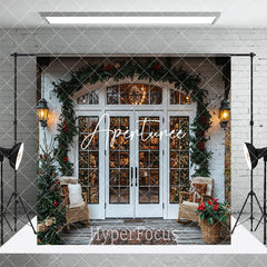 Aperturee - Aperturee Retro White Christmas Vibe Store Room Set Backdrop