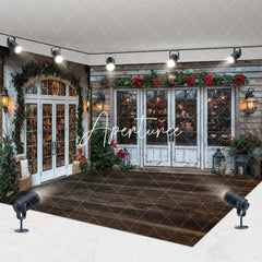 Aperturee - Aperturee Retro White Christmas Vibe Store Room Set Backdrop