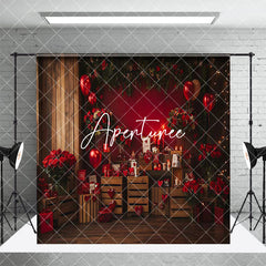 Aperturee - Aperturee Retro Wood Cabinet Valentines Vibe Room Set Backdrop