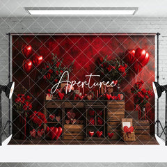 Aperturee - Aperturee Retro Wood Cabinet Valentines Vibe Room Set Backdrop