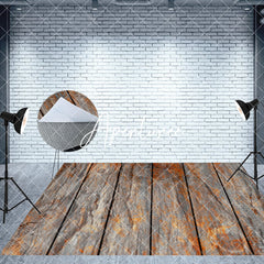 Aperturee - Aperturee Retro Wooden Snowy Christmas Vibe Room Set Backdrop