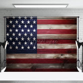 Aperturee - Aperturee Retro Wooden Usa Flag Independence Day Photo Backdrop