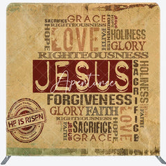 Aperturee - Aperturee Retro Yellow Love Jesus Paper Christmas Backdrop