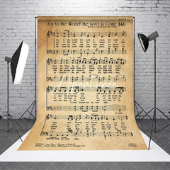 Aperturee - Aperturee Retro Yellow Staff Note Holy Bible Text Backdrop