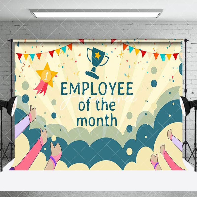 Aperturee - Aperturee Ribbon Employee Of The Month Thank You Staff Backdrop