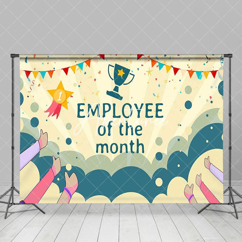Aperturee - Aperturee Ribbon Employee Of The Month Thank You Staff Backdrop