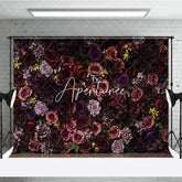 Aperturee - Aperturee Rich Burgundy and Purple Floral Rose Dahlia Hydrangea Photography Backdrop Elegant Romantic Photo Background