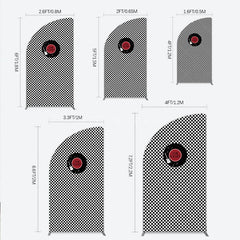 Aperturee - Aperturee Rock and Roll Music Half Moon Arch Backdrop Black and White Checkerboard with Vinyl Record One Rocket Birthday Party