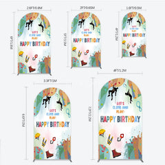 Aperturee - Aperturee Rock Climbing Arch Backdrop Let’s Climb and Play Birthday Party Supplies Decor