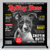 Aperturee - Aperturee Rolling Bone Dog Poster Custom Text Photo Backdrop