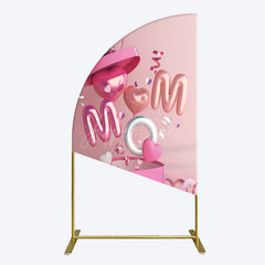 Aperturee - Aperturee Romantic Balloons Gift Box Mothers Day Half Moon Arch Backdrop