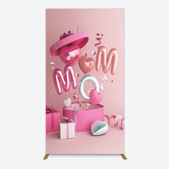 Aperturee - Aperturee Romantic Balloons Gift Box Mothers Day Rectangle Backdrop