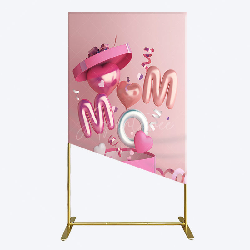 Aperturee - Aperturee Romantic Balloons Gift Box Mothers Day Rectangle Backdrop