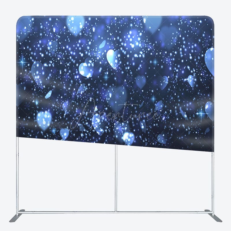 Aperturee - Aperturee Romantic Blue Bokeh Love Square Tension Backdrop