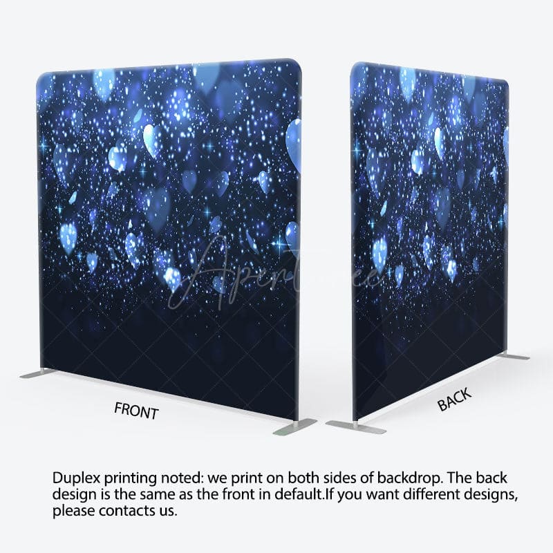 Aperturee - Aperturee Romantic Blue Bokeh Love Square Tension Backdrop