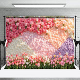 Aperturee - Aperturee Romantic Color Floral Wall Wedding Photo Backdrop