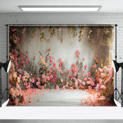 Aperturee - Aperturee Romantic Colorful Floral Wedding Photo Backdrop