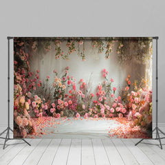Aperturee - Aperturee Romantic Colorful Floral Wedding Photo Backdrop