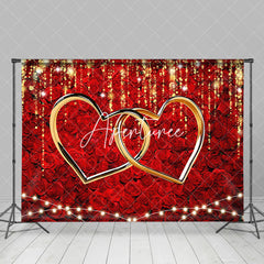 Aperturee - Aperturee Romantic Dense Rose Lighted Valentines Day Backdrop