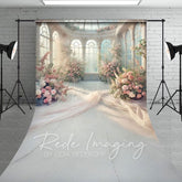 Aperturee - Aperturee Romantic Floral Fancy Room Wedding Sweep Backdrop