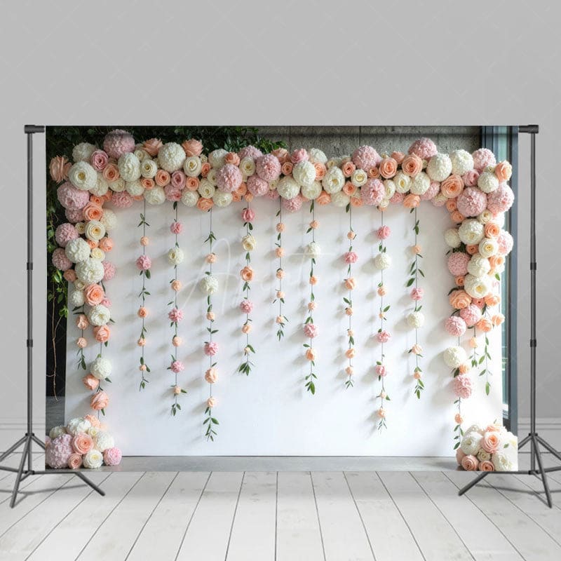 Aperturee - Aperturee Romantic Floral Vine Plant Wall Wedding Photo Backdrop