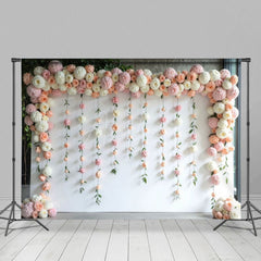 Aperturee - Aperturee Romantic Floral Vine Plant Wall Wedding Photo Backdrop