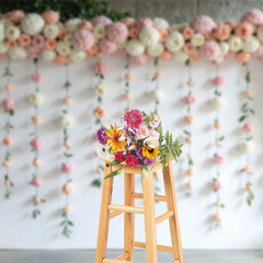 Aperturee - Aperturee Romantic Floral Vine Plant Wall Wedding Photo Backdrop