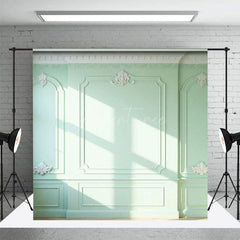 Aperturee - Aperturee Romantic Green Wall Floral Wedding Room Set Backdrop