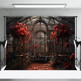 Aperturee - Aperturee Romantic Greenhouse Valentine Day Backdrop Red Roses Glass House Garden Background Wedding Photography Studio Prop