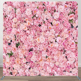 Aperturee - Aperturee Romantic Pink Blooming Rose Square Tension Backdrop