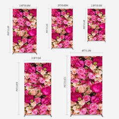 Aperturee - Aperturee Romantic Pink Champagne Rose Wedding Rectangle Backdrop