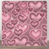 Aperturee - Aperturee Romantic Pink Heart Wedding Square Tension Backdrop
