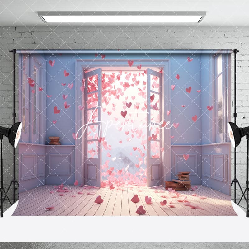 Aperturee - Aperturee Romantic Purple Wall Color Floor Room Set Backdrop