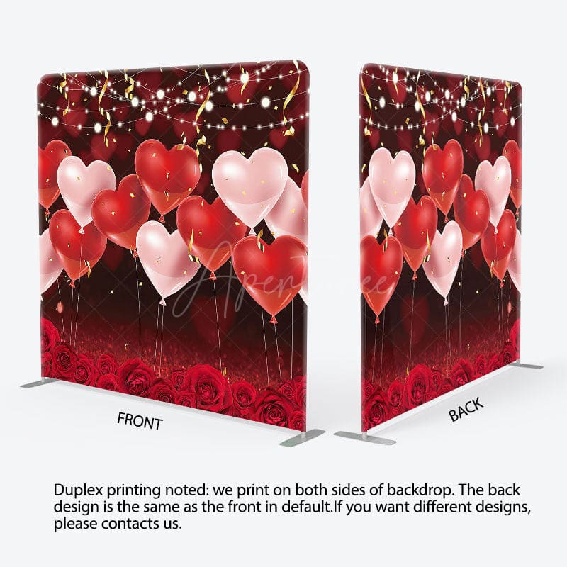 Aperturee - Aperturee Romantic Red Balloons Wedding Pillow Case Backdrop