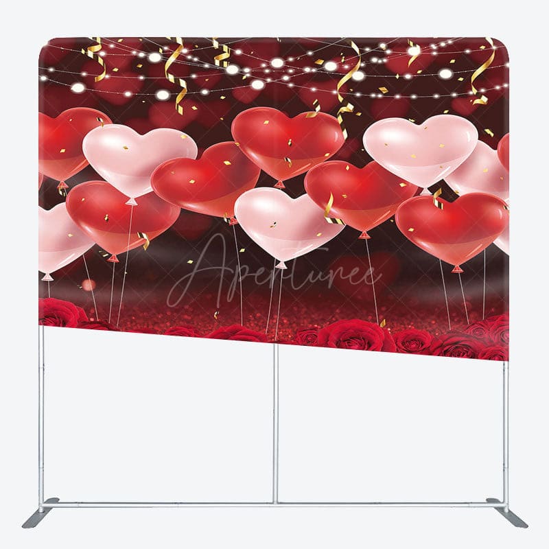 Aperturee - Aperturee Romantic Red Balloons Wedding Pillow Case Backdrop