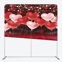 Aperturee - Aperturee Romantic Red Balloons Wedding Pillow Case Backdrop