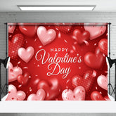 Aperturee - Aperturee Romantic Red Hearts Ribbon Valentines Day Backdrop