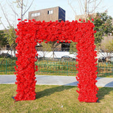 Aperturee - Aperturee Romantic Red Rose Arch Flower Wall Wedding Decor