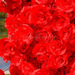 Aperturee - Aperturee Romantic Red Rose Arch Flower Wall Wedding Decor
