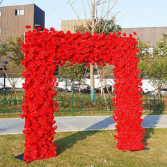 Aperturee - Aperturee Romantic Red Rose Arch Flower Wall Wedding Decor