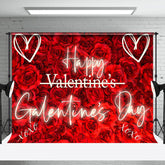 Aperturee - Aperturee Romantic Red Rose Gold Happy Galentines Day Backdrop