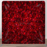 Aperturee - Aperturee Romantic Red Rose Petals Wedding Pillow Case Backdrop